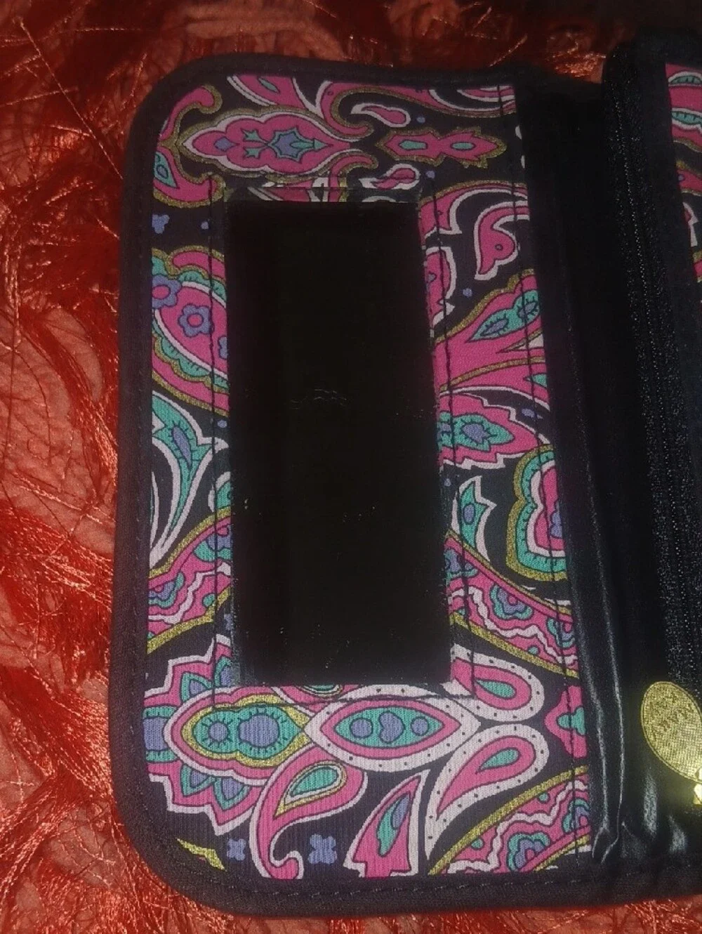 Mary Kay Vintage 90s Paisley Print  Cosmetic Clutch W/ Mirror